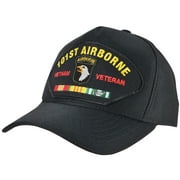Men's High Profile Black Army 101st Airborne Vietnam Veteran USA Made Hat