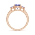 thumbnail image 2 of ANGARA Natural Three Stone Round 1.45 ct Tanzanite Ring with Diamond Accents in 14K Rose Gold for Women (Size-7mm) | December Birthstone, Anniversary, Jewelry Gift for Women | Natural Tanzanite Ring, 2 of 8