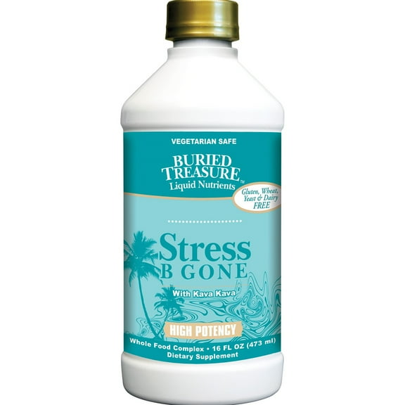 Buried Treasure Stress B Gone with Kava Kava Liquid, 16 Fl Oz