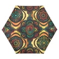 thumbnail image 6 of Retro Abstract Turtle Pattern All Weather Umbrella Triple Folding Parasol 6 Ribs UV Protection Portable, 6 of 8