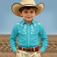 thumbnail image 2 of BOOMNY Toddler Boys Western Cowboy Shirts Long Sleeve Lapel Embroidery Buttons Shirts for Boy Soft Dailywear, 2 of 4