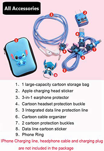 TM Stitch Set DIY Protectors Apple Data Cable USB Charger Data Line Earphone Wire Saver Protector Compatible iPhone 5 5S SE 6 6S 7 8 Plus X IPad iPod iWatch Advanced Stitch ZOEAST