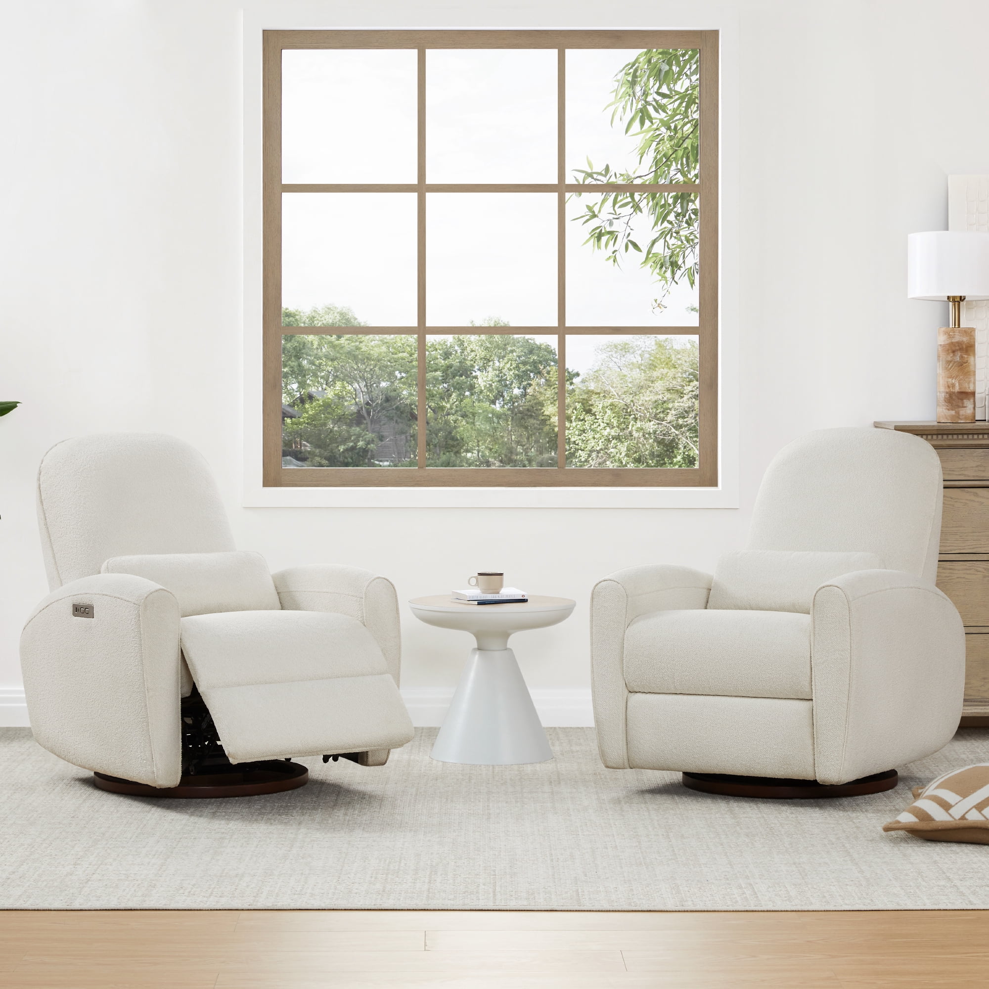 CHITA Power Swivel Recliner Nursery Chair with Pillow Lumbar Support