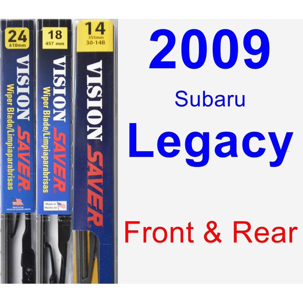 2009 Subaru Legacy Wiper Blade Set/Kit (Front & Rear) (3 Blades) Rear