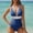 Blue, variant on One Piece Swimsuit Women Tummy Control Bathing Suits Slimming Modest Color Block Swim Suits 2025 V Neck Swimwear Army Green M