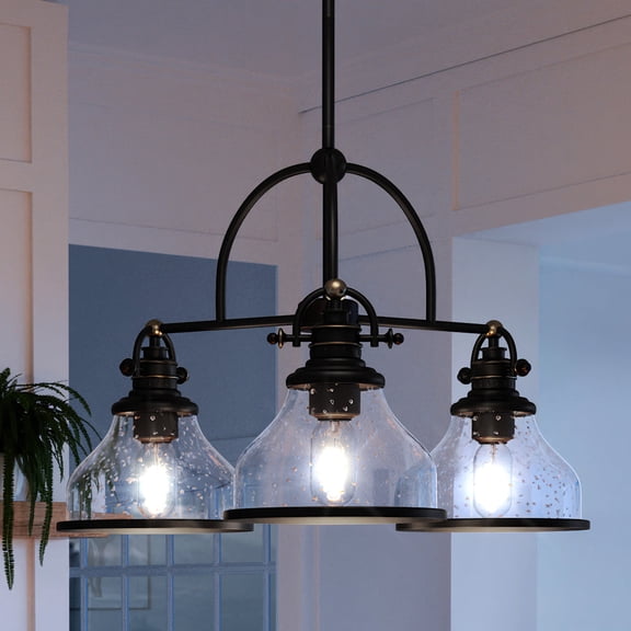 Luxury Traditional Indoor Chandelier, 15.50''H x 24.00''W, with Classic Style Elements, Vintage Design, Parisian Bronze Finish and Clear Seeded Glass, UQL3666