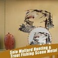 thumbnail image 1 of ICQOVD HUNTING & TROUT FISHING SCENE METAL WALL ART, 1 of 8