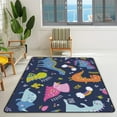 thumbnail image 3 of Coolnut 5'3" x 4' (63 x 48 in) Area Rug, Cute Funny Dinosaurs Leaves Pattern Nursery Rug Floor Mat Kids Playing Mat for Living Room Bedroom, 3 of 6