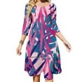 thumbnail image 3 of Robe Évasée à Encolure Carrée Élégante Mode Féminine Imprimée Plantes Se Transforme en Terre Verte Hipster Amour, 3 of 5