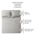 thumbnail image 2 of American Home Collection Bamboo Viscose Sheet Set - Silky Soft, Cooling for Hot Sleepers - 18 Inches Deep Pocket - Premium Sateen Finish - Full, Grey, 2 of 9