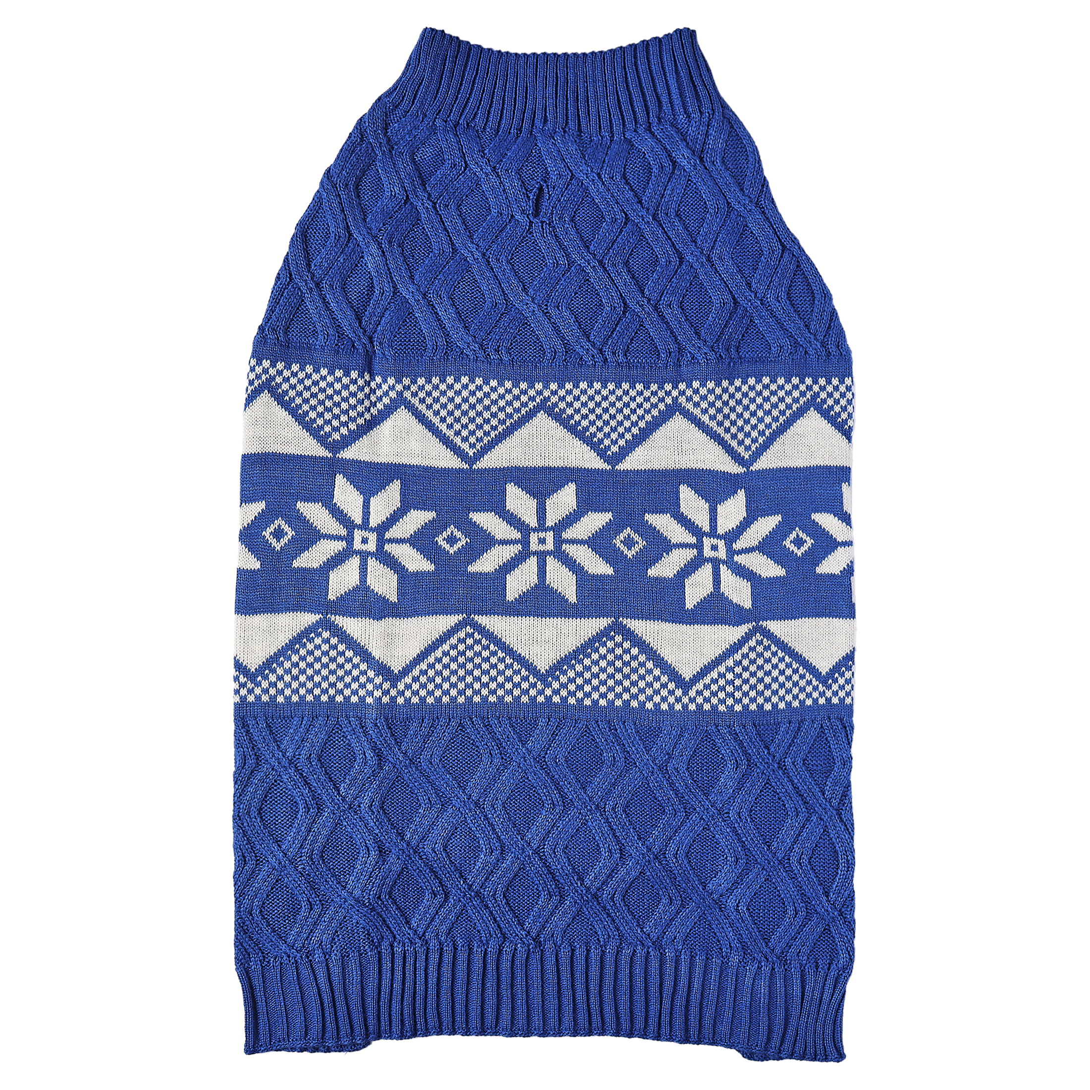 Vibrant Life Holiday Pet Sweater for Dogs, Snowflakes, Blue, Extra Large