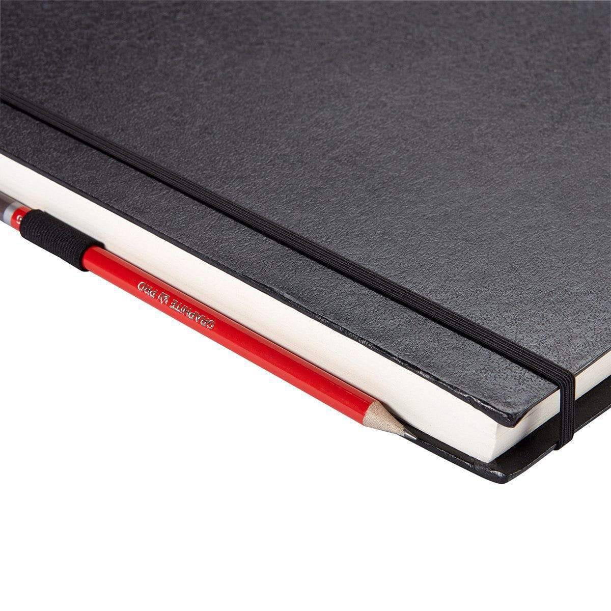 K&P Hardbound Sketchbook 100gsm 176pgs - 21cm x 21cm/8.3 x 8.3 - Black
