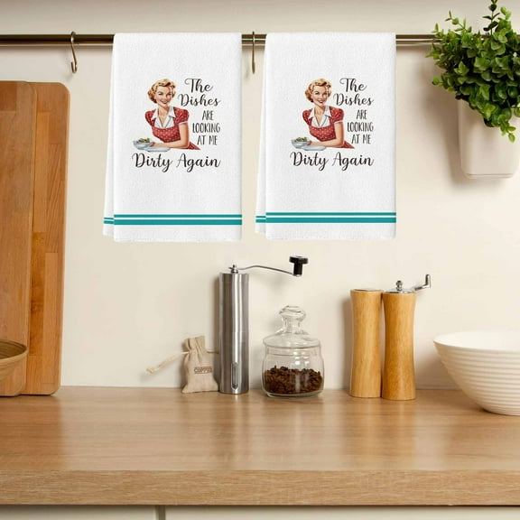 Yannianjz under $5 Funny Kitchen Towels Decorative, Funny Saying Dish Towels, Absorbent Microfiber Tea Towels, Great Hostess Gift, Retro/Vintage Women Dish Cloth