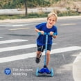 Sonic Kick Scooter with Light Up Wheels, Blue Scooter for Kids Ages 5