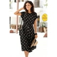 thumbnail image 2 of LASCANA Women's Belted Polka Dot Dress Buttons, 2 of 5