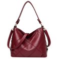 thumbnail image 2 of Bolsa de mujer de mensajero de cuero de PU suave de hombro (rojo vino) Ndcxsfigh Para Estrenar, 2 of 9