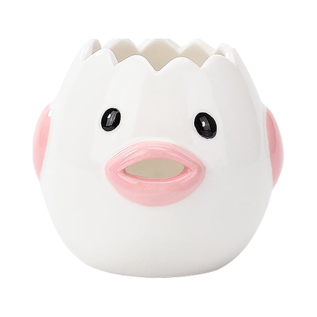 Dvkptbk egg separators Cute Little Chicken Ceramic White Separator Baking Liquid Separation