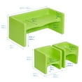 thumbnail image 2 of ECR4Kids Tri-Me Table and Cube Chair Play Set, Multipurpose Furniture, Lime Green, 3-Piece, 2 of 9