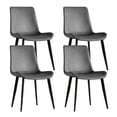 thumbnail image 6 of GZXS Dining Chairs Set of 4, PU Leather Upholstered Accent Side Chairs with Steel Legs, Heavy-Duty 330lb Weight Capacity, Easy Clean & Quick Assembly (Gray+Black), 6 of 8