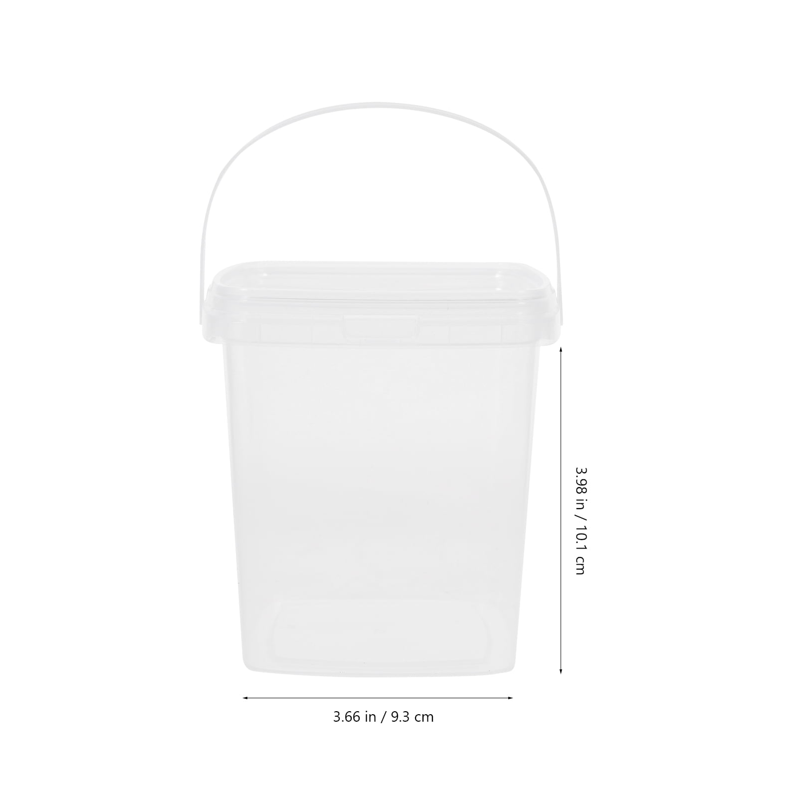 10pcs Square Clear Small Bucket with Lid Ice Cream Bucket Milk Tea Popcorn  Bucket 500ml 