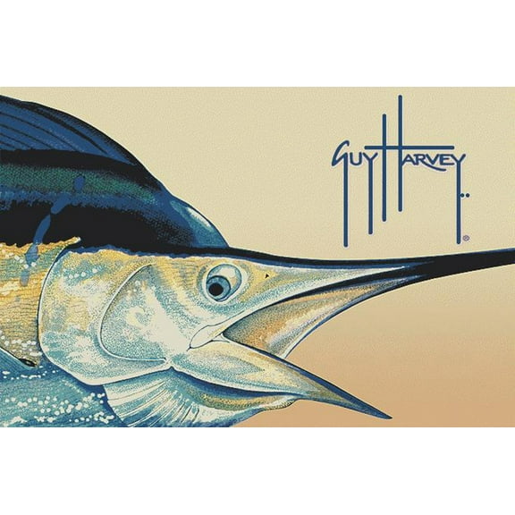 Milliken Blue Nautical Water Fish Area Rug Marlin - Aprx 7' 8" x 10' 9"