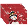 thumbnail image 1 of Red Christmas Winter Placemats Set of 6, 12X18 Inch Seasonal Christmas Holiday Table Mats, 1 of 5