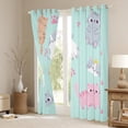 thumbnail image 3 of Cat 30%-50% Blackout Curtains 42"Wx84"L Cartoon Cats Curtains & Drapes Bedroom Cute Pet Animal Window Curtains,Pink Kawaii Cat Paw Print Window Treatments 2 Panels Teal Grey Yellow, 3 of 6