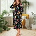thumbnail image 3 of Xoenoiee Christmas Bulb Snowflake Print Women Zipper Robe Xmas Long Sleeve House Coats Robes Round Neck Bathrobe with Pockets Comfy Nightgown Sleepwear Plus Size, Size 4XL, 3 of 7
