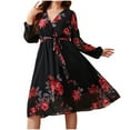 thumbnail image 2 of Qiopertar Robe Longue Décontractée Sexy Mode Imprimée Col en V Grande Taille en Solde à Moins de 5$ en Solde, 2 of 9