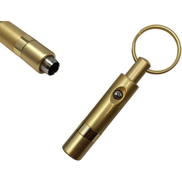 Prestige Import Group - Push Button Retractable Cigar Punch Cutter with Key Chain - Color: Gold