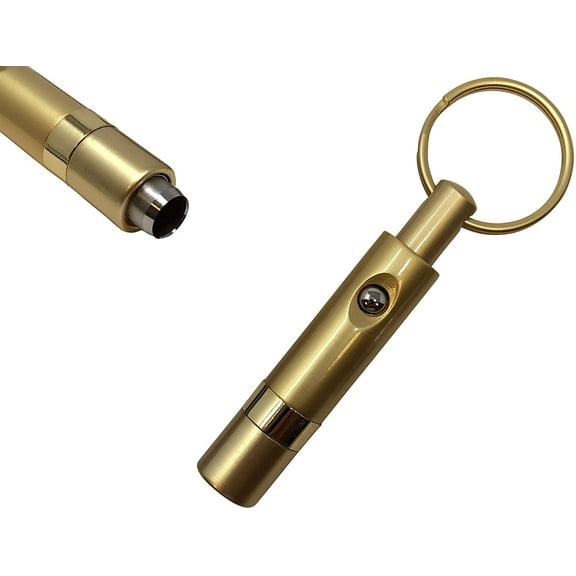 Prestige Import Group - Push Button Retractable Cigar Punch Cutter with Key Chain - Color: Gold