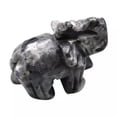 thumbnail image 5 of K-KED 5Pcs Natural Black Amphibole Stone Quartz Crystal Elephant Carved Rock Healing, 5 of 6