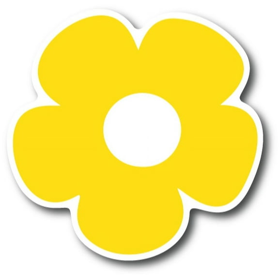 Magnet Me Up Yellow Daisy Hippie Flower Magnet Decal, 5 In, Vinyl Automotive Magnet