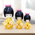 thumbnail image 4 of 3 piezas de madera japonesa muñeca hecha a muñeca figura coleccionable regalo muñecas muñeca estatuil para decoración de mesa adornos navideños Amarillo Yotijar muñecas japonesas, 4 of 8