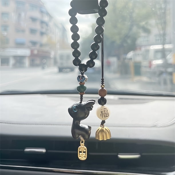 Xihbxyly Colgante de Sándalo, Adorable Ciervo para Decorar El Coche, Accesorio de Madera Natural para El Espejo Retrovisor, Realza La Estética Del Coche, Es Una Bendición Espiritual para Los Conducto