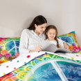 thumbnail image 5 of Feelyou Bohemian Damask Flower Full Size Comforter Sets, Hippie Mandala Butterfly Bedding Comforter Set, Peace and Love Reversible Bedding Sets, Lightweight Room Decor, 3pcs, 5 of 8