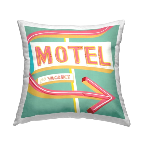 Stupell Industries Retro Motel Vacancy Decorative Printed Throw Pillow Design by Jen Bucheli.