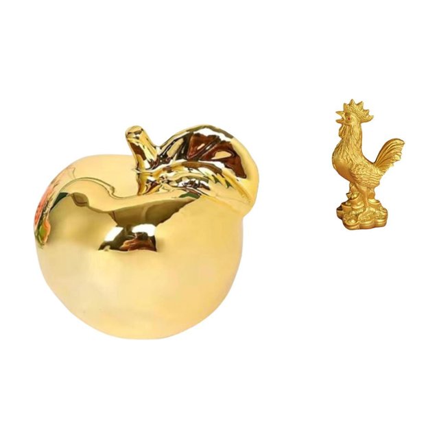 Escultura De Cerámica De Pollo Con Frutas, Figura Decorativa, Colección De Adornos Artesanales, Estatua De Escritorio Para Porches, Restaurantes, Oficinas, Decoración Feng Shui, Decoración