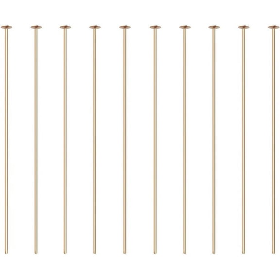 100PCS 18K Real Gold Plated Flat Head Pins 21 Gauge Satin Pins