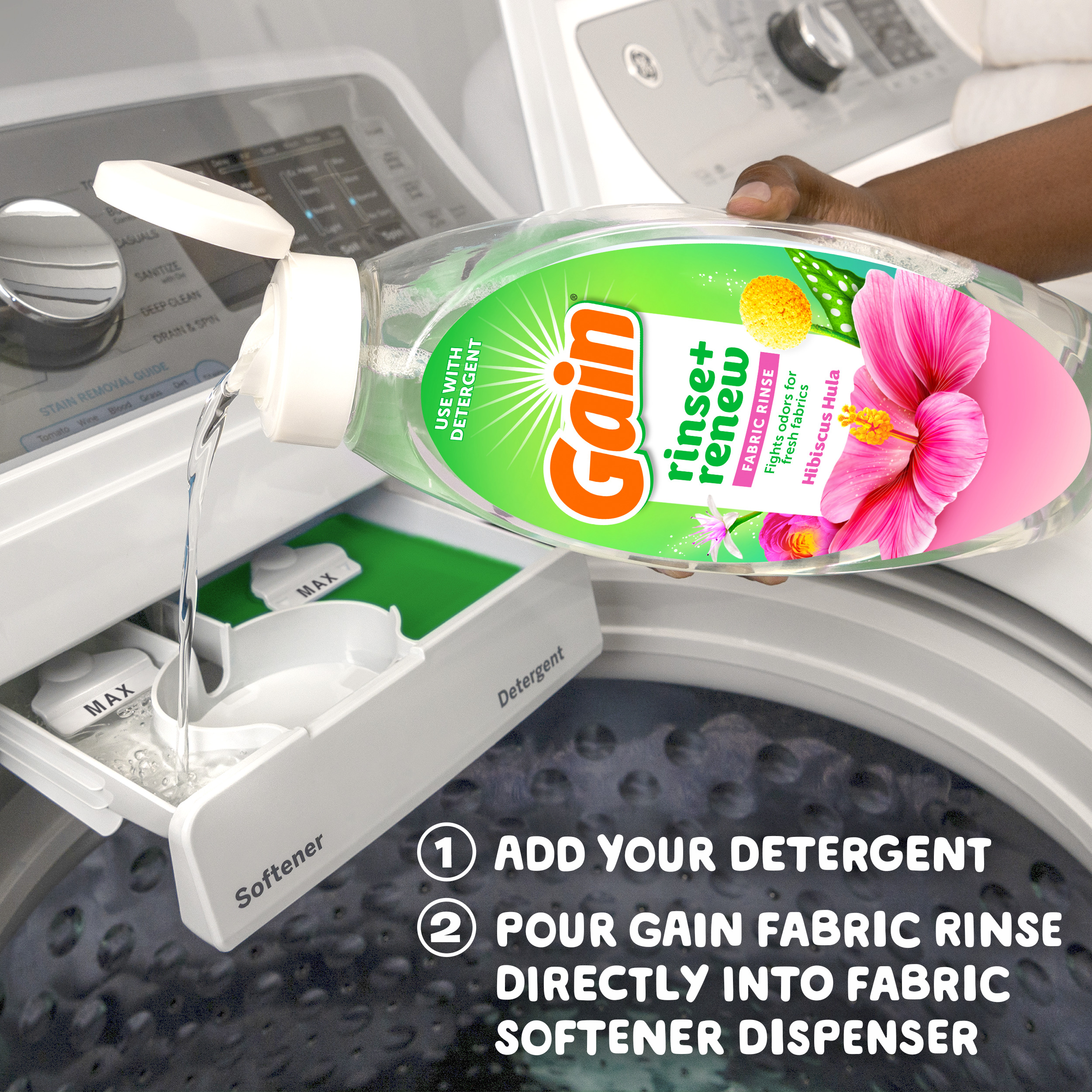 Gain Odor Fighter Fabric Rinse, Hibiscus Hula Scent, 25.5 fl oz photo 8