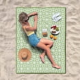 thumbnail image 2 of Picnic Blanket Waterproof 80"x60" Large Outdoor Foldable Green Geometry Thicker Machine Washable Beach Blanket Waterproof Picnic Mat Portable for Picnics, Camping, 2 of 6