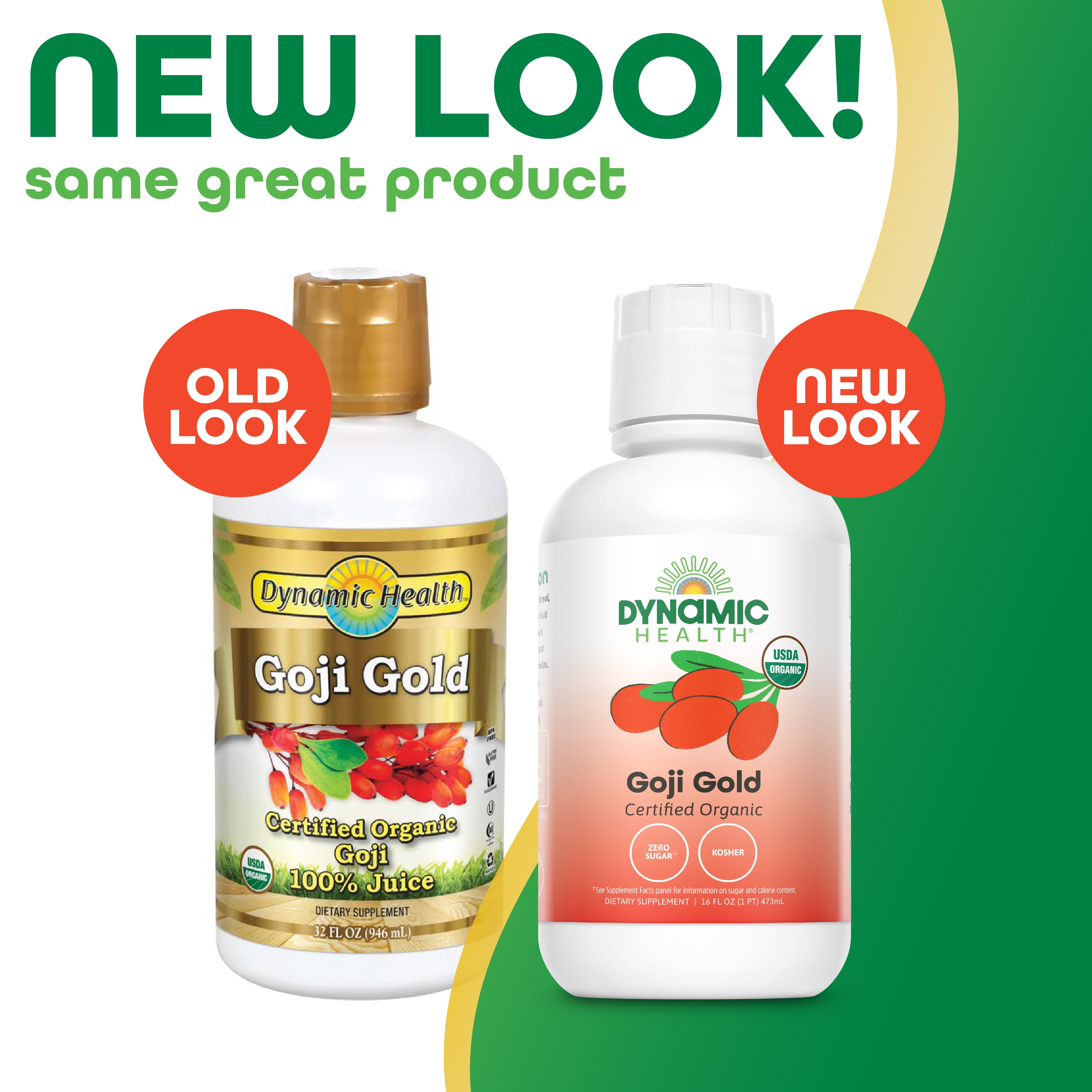 Dynamic Health Goji Gold | Organic Goji 100% Juice | Vegetarian, No Gluten or BPA, Dietary Supplement | 16oz