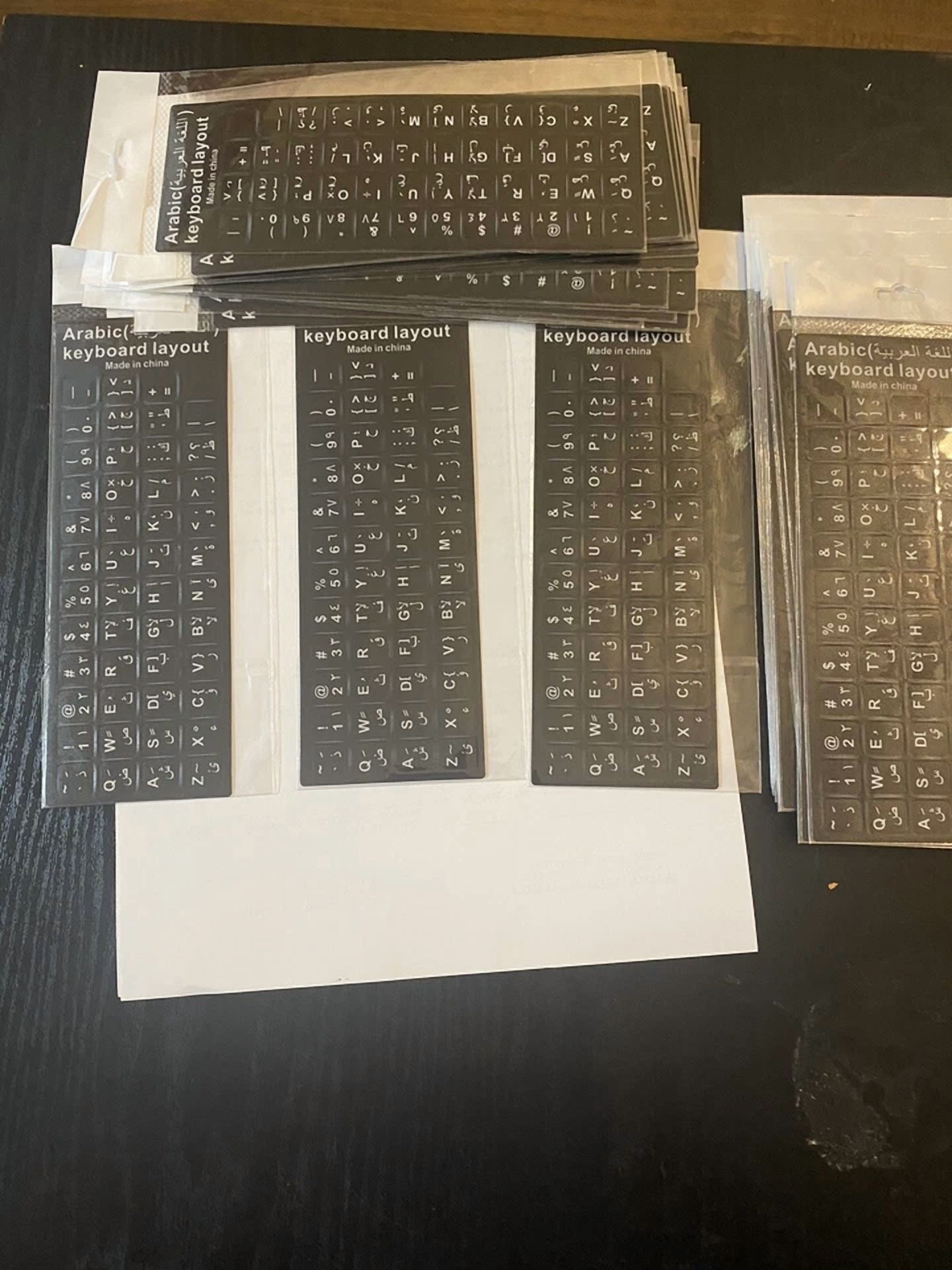 ✅ 5 Pcs Arabic Keyboard Stickers White Color Letters Non Transparent Top Qulty ✅