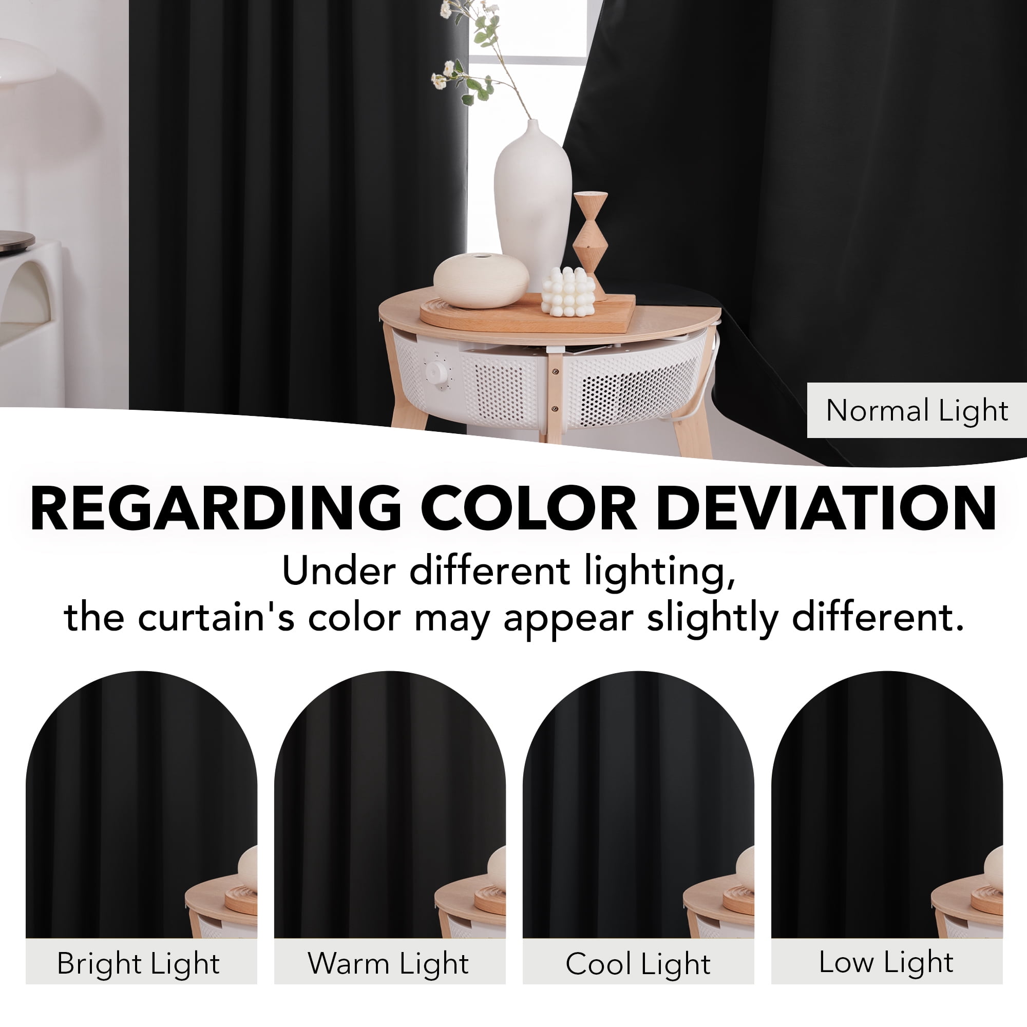 ZOPZO Black Out Curtains 2 Packs, Black, 52W x 84L Inch, Noise Reducing Drapes for Bedroom and Living Room