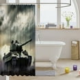 thumbnail image 3 of 3D Printed Tank Fabric Shower Curtain Military Theme Tank Bathroom Accessories for Adults, Running Tank Under Dark Clouds Shower Curtain Army force Design Bathroom Shower Curtain Sets 72"Wx78"L, 3 of 4