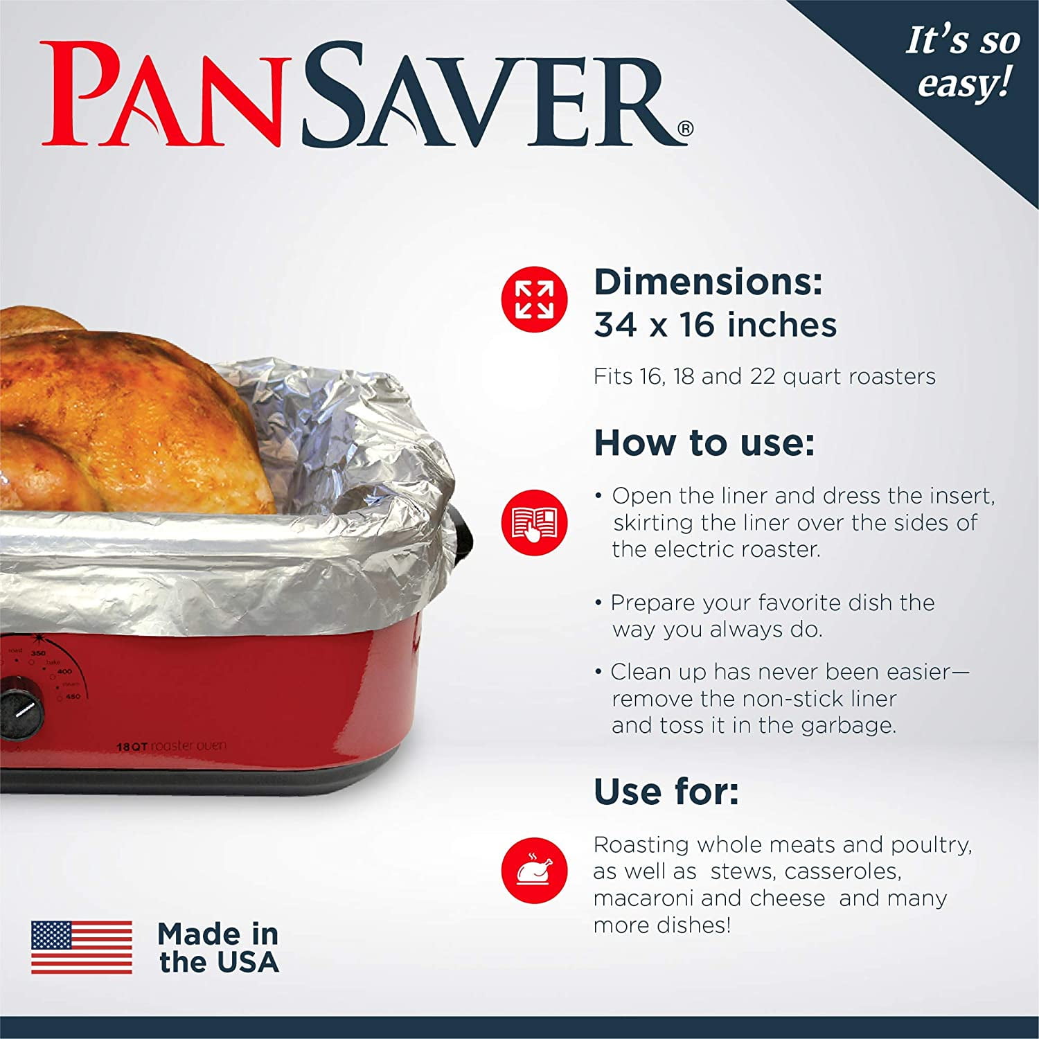 PanSaver Electric Roaster Liners Fits 16 18 22 Quart Roasters 5 Boxes of 2  Liner for sale online
