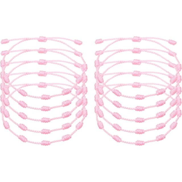 10 Pcs Adjustable Cord Bracelet String, 7 Knot Good Luck Handmade Braided String Protection for Women DIY Wrist Jewelry Making, 13-26cm Long