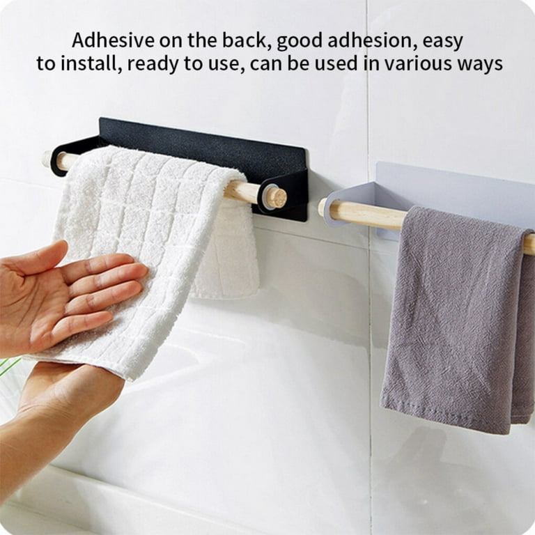 4-Pieces Self Adhesive Towel Bar - Towel Rack Set Include 16-Inch Towel  Bar, Adhesive Toilet Paper Holder, Towel Ring, Towel Hook, Bathroom  Hardware