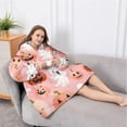 thumbnail image 5 of Oversized Wearable Blanket Hoodie,Cute Ghost Pumpkin Halloween Pattern Sherpa Blanket Hoodie with Super Pockets,Super Warm Fuzzy Pullover for Women & Men, 5 of 6
