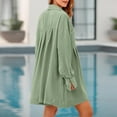 thumbnail image 4 of Qertyioot Robes pour Femmes Manches Courtes Col en V Cordon de Serrage Décontracté Volanté Robe Trapèze Mini, 4 of 9